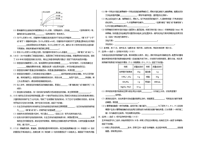 2021年高考高三5月全国大联考考后理科综合生物（强化卷新课标Ⅰ卷）含答案解析02