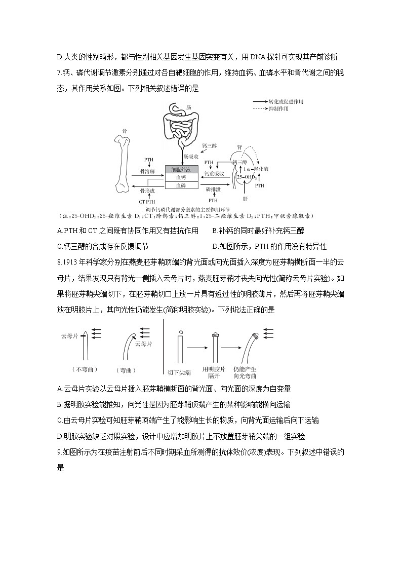 福建省“决胜新高考·名校交流“2021届高三下学期3月联考+生物+答案解析 试卷03