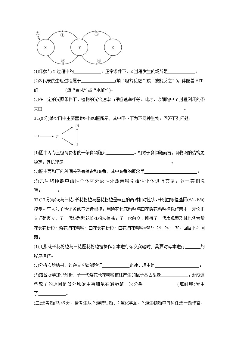 “超级全能生”2021届高三全国卷地区3月联考试题（乙卷）+生物+答案03