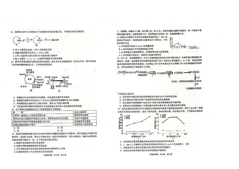 2021届辽宁省实验学校高三下学期5月四模生物试题+答案 (PDF版)02