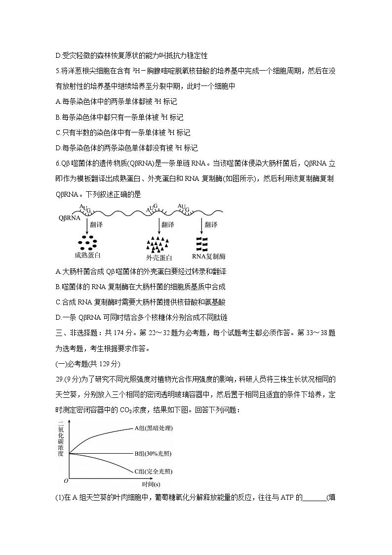 四川省眉山市2021届高三下学期第三次诊断性考试（5月）+生物+答案第2页