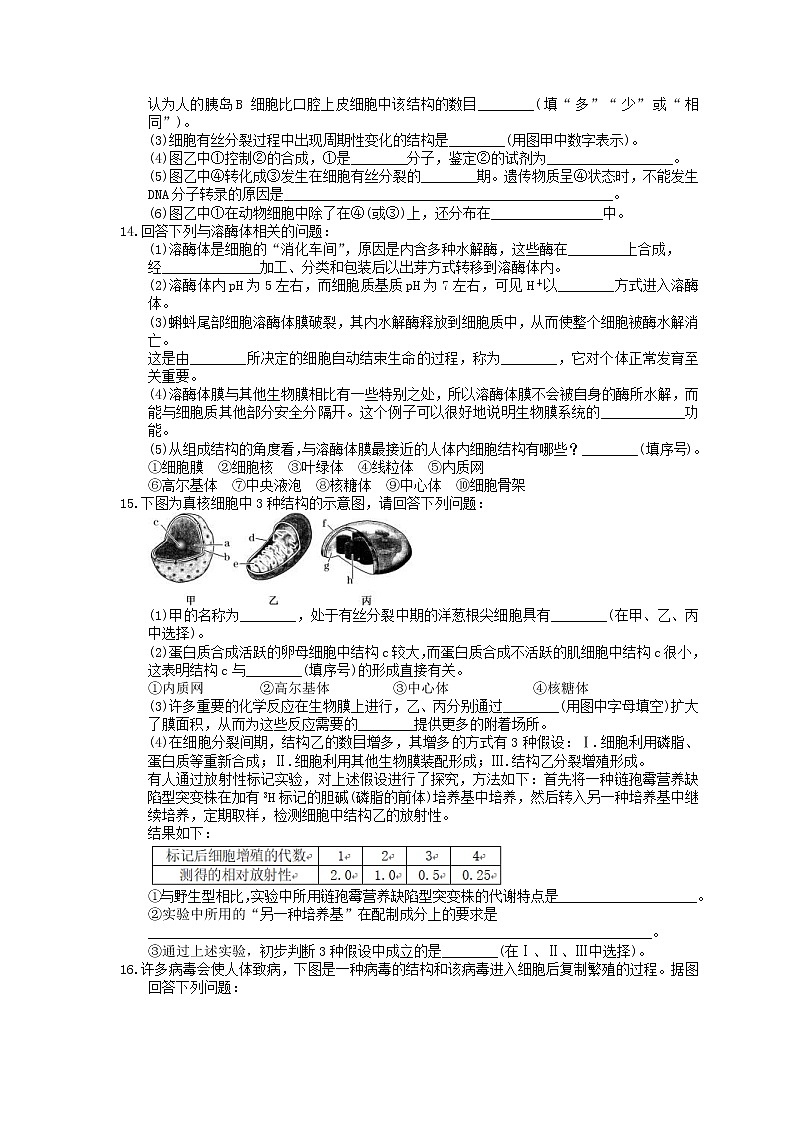 2021年高考生物三轮冲刺《细胞的基本结构》练习二（含答案）03
