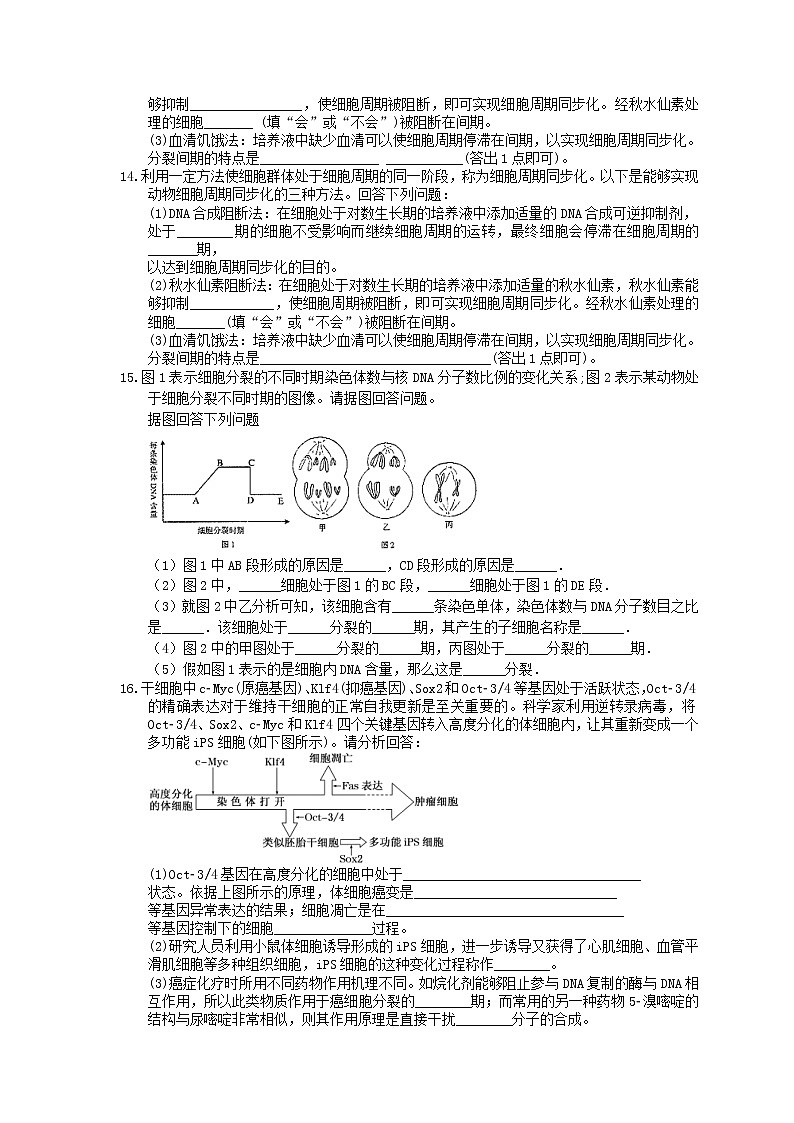 2021年高考生物三轮冲刺《细胞的生命历程》练习一（含答案）第3页