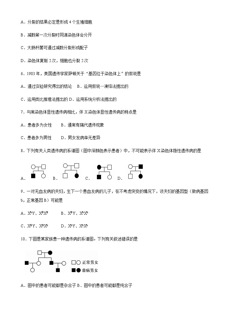 山西省运城市2020-2021学年高一下学期期中调研测试生物试题+答案02