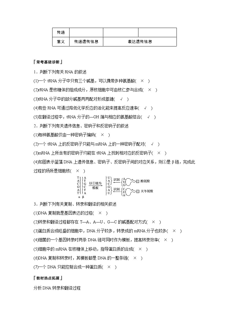 高考生物专题复习第19讲　基因的表达03