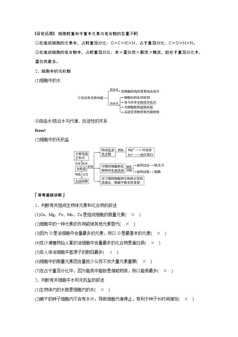 2021年高考生物复习题第一单元 第1讲02