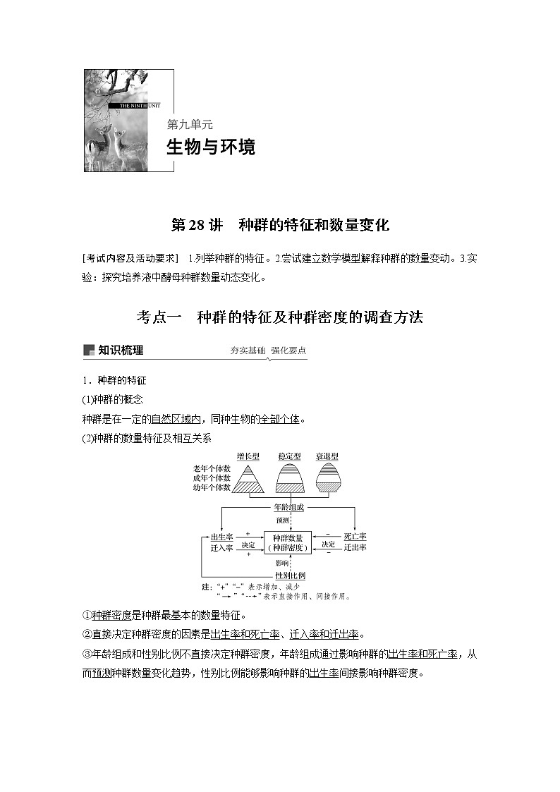 2021年高考生物复习题第九单元 第28讲01