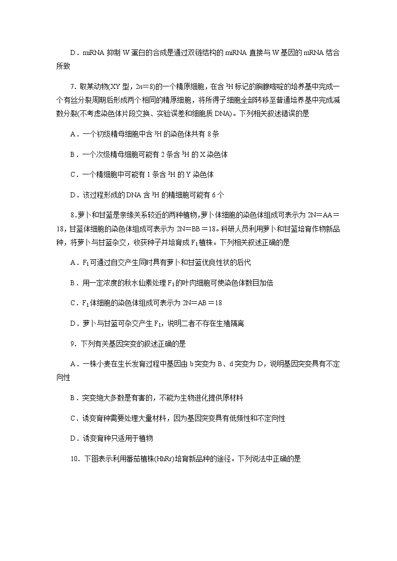 安徽省阜阳市临泉县第一中学2020-2021学年高二上学期期末考试生物试题+Word版含答案03