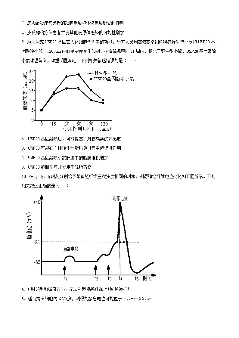 2021年江苏省G4（苏州中学、盐城中学、扬州中学、常州中学）高三上学期生物期末调研试题含解析03