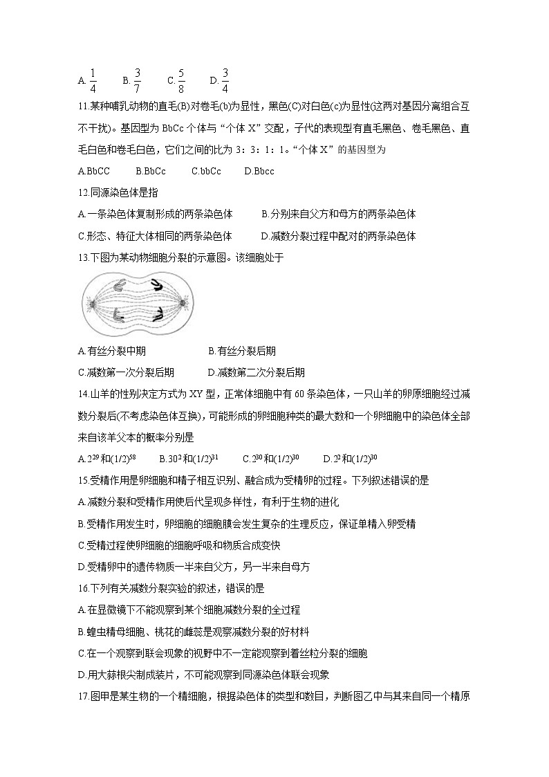 吉林省长春市农安县2020-2021学年高一下学期“五育融合”知识竞赛试题+生物+答案03