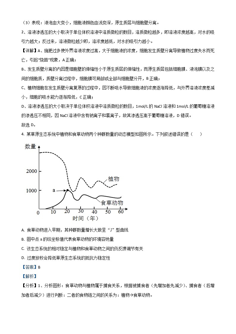2021年新高考湖南生物高考真题及答案解析 (原卷+解析卷)03
