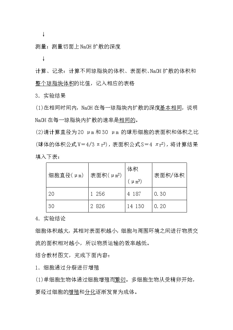 人教版高中生物必修一分子与细胞6.1 细胞的增殖（1）导学案02