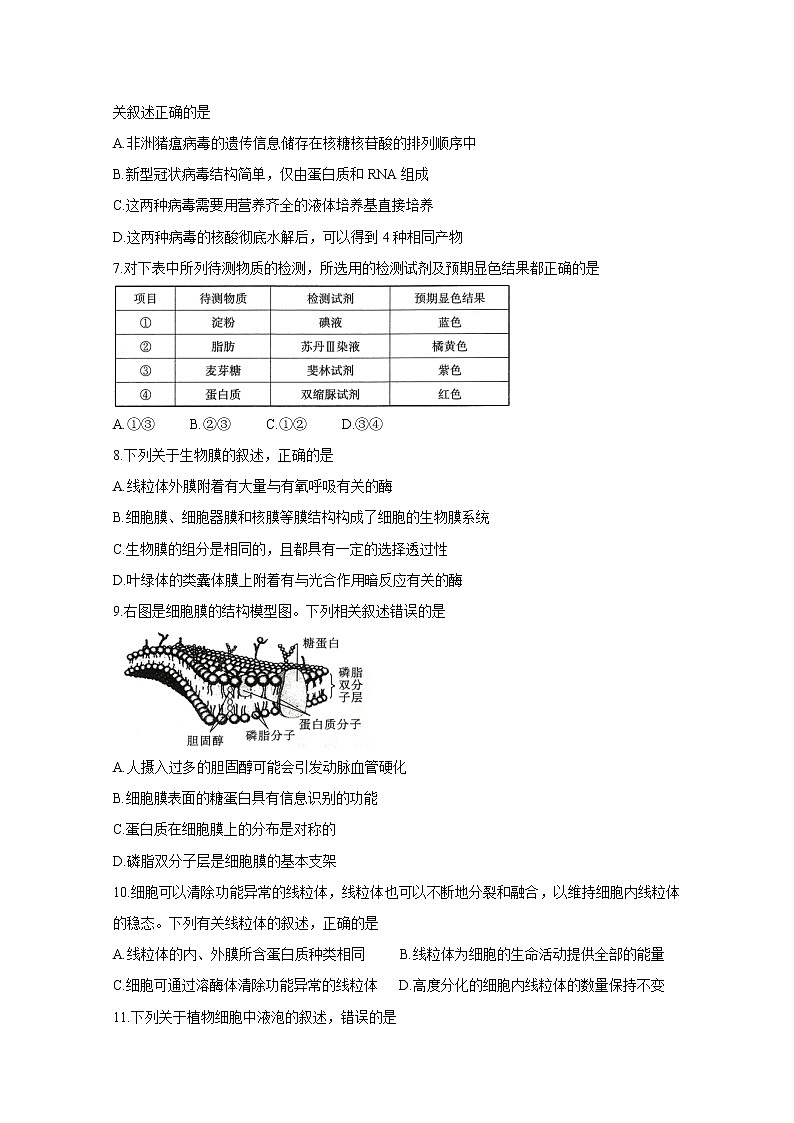 河北省大联考2020-2021学年高二下学期4月月考+生物+答案 试卷02