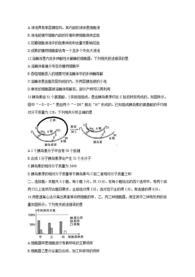 河北省大联考2020-2021学年高二下学期4月月考+生物+答案 试卷03