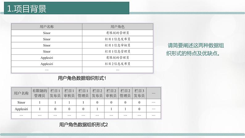 1.3 项目挑战：网络信息系统的用户角色数据组织 课件06