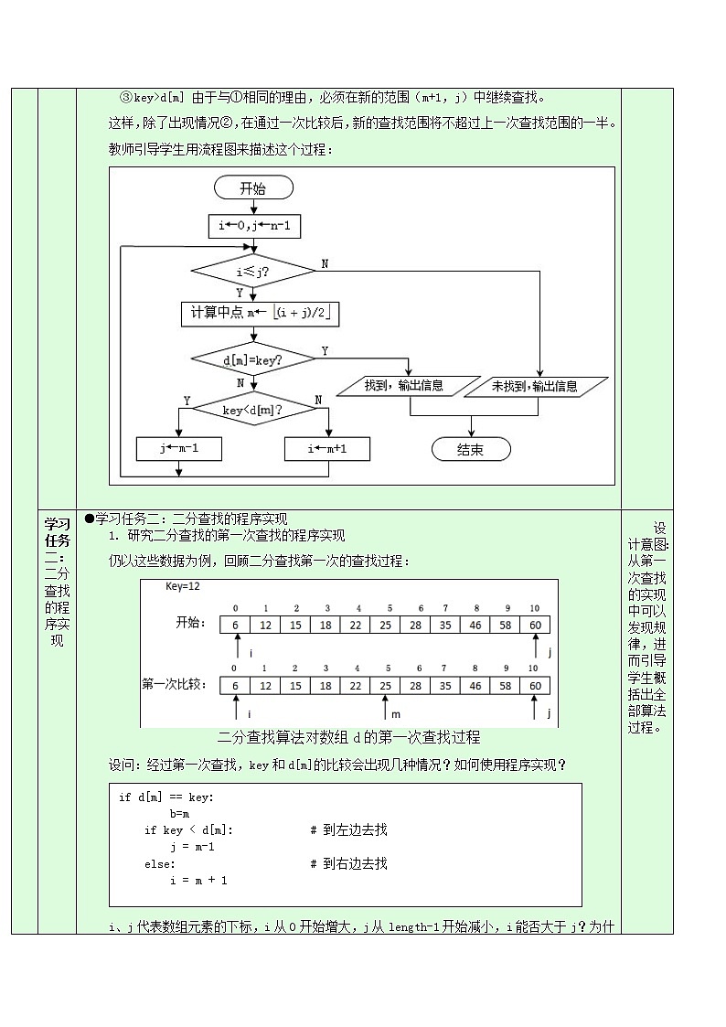 5.4.3 二分查找算法的程序实现 教学设计03