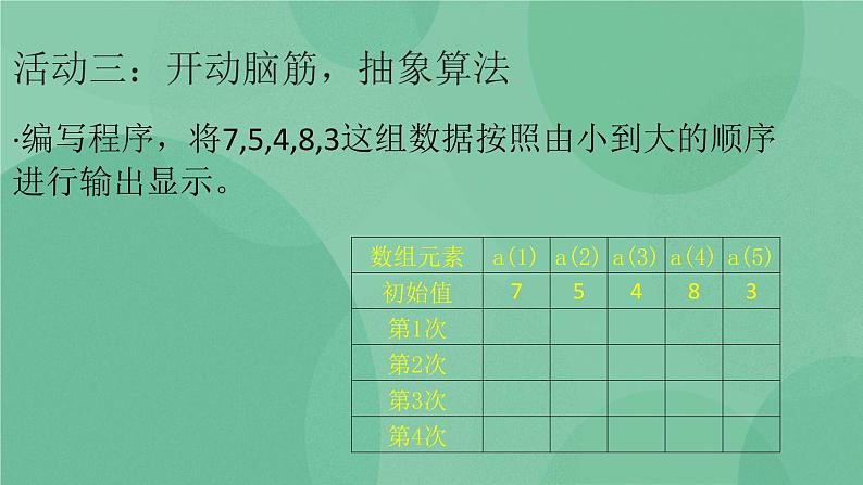 粤教版 2019 高中选修1信息技术 4.4.2 插入排序算法 课件+教案05