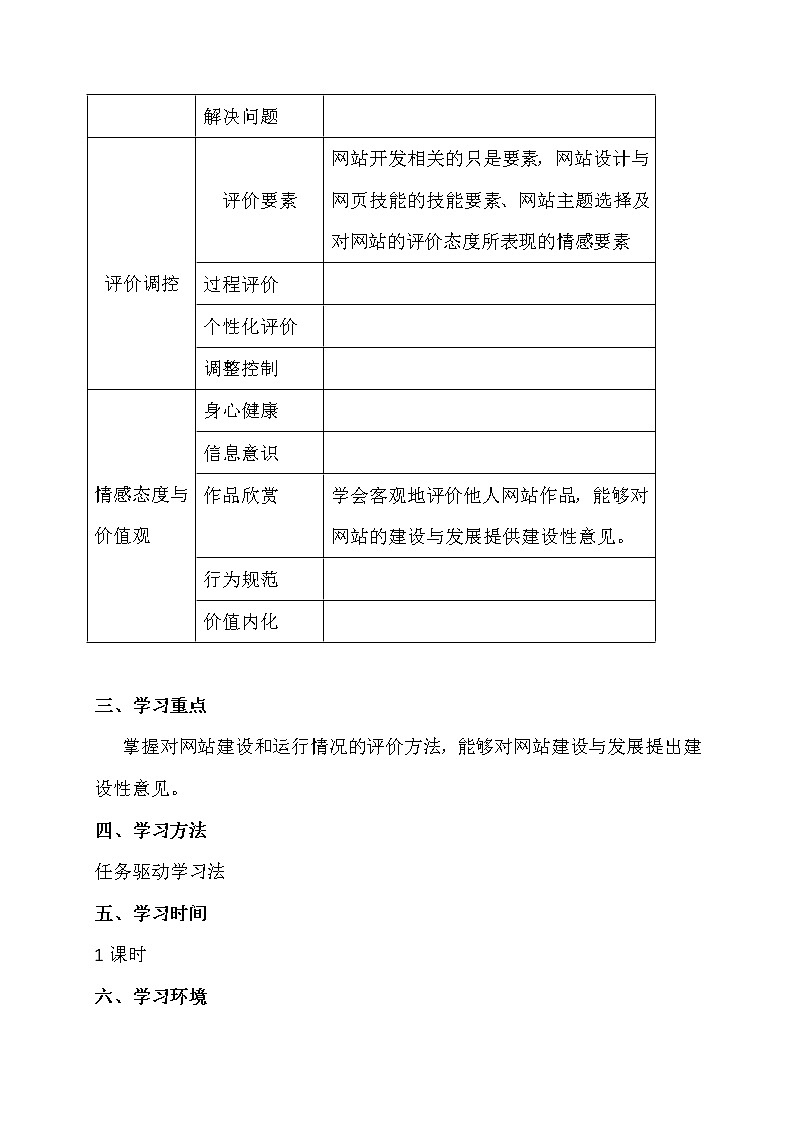 4.6网站的评价-粤教版高中信息技术选修三教案02
