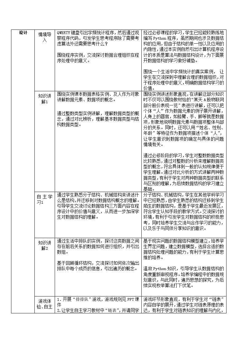 1.2 数据的组织 教学设计（表格式）02