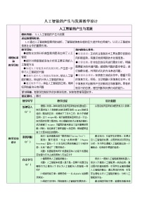 高中浙教版 (2019)5.1 人工智能的产生与发展一等奖教案及反思