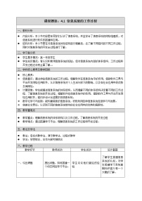 高中信息技术粤教版 (2019)必修2 信息系统与社会4.1.1 信息系统的体系结构及其工作过程精品表格教案设计