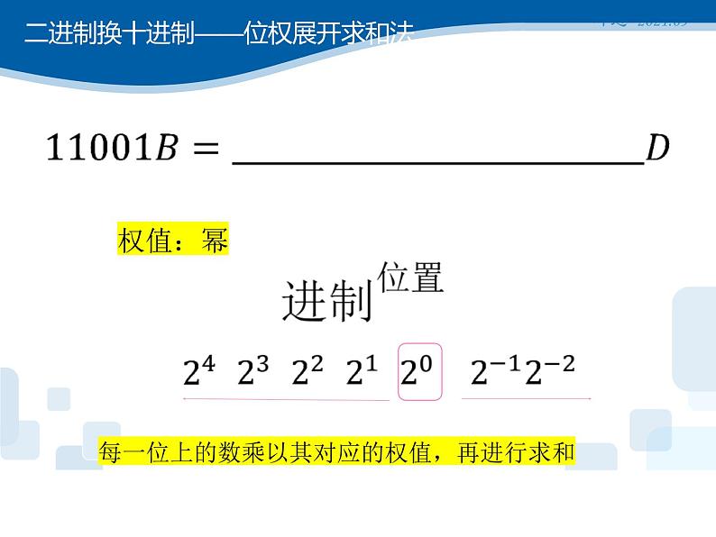 用算法解决问题的过程——　字符串的应用(二进制换十进制)课件　浙教版（2019）高中信息技术必修1 (1)03