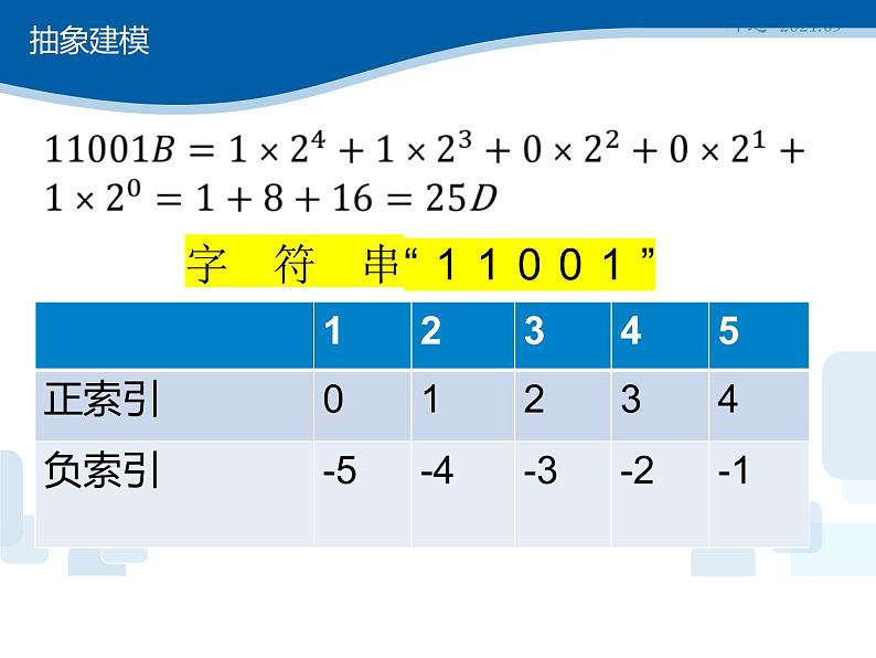 用算法解决问题的过程——　字符串的应用(二进制换十进制)课件　浙教版（2019）高中信息技术必修1 (1)04