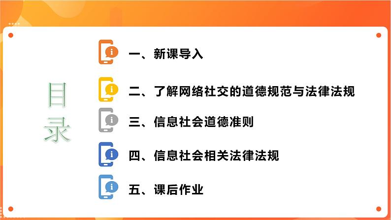 沪科版（2019）高中必修2信息技术 项目8.2 了解网络社交的道德规范与法律法规 课件第2页