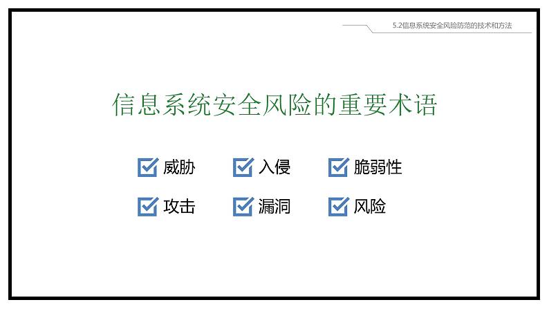 粤教版高中信息技术 必修二 《5.2 信息系统安全风险防范的技术与方法》课件02