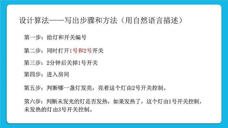 新教科版高中信息技术 必修1课件 4.1 算法及其特征 （第一课时） PPT课件06