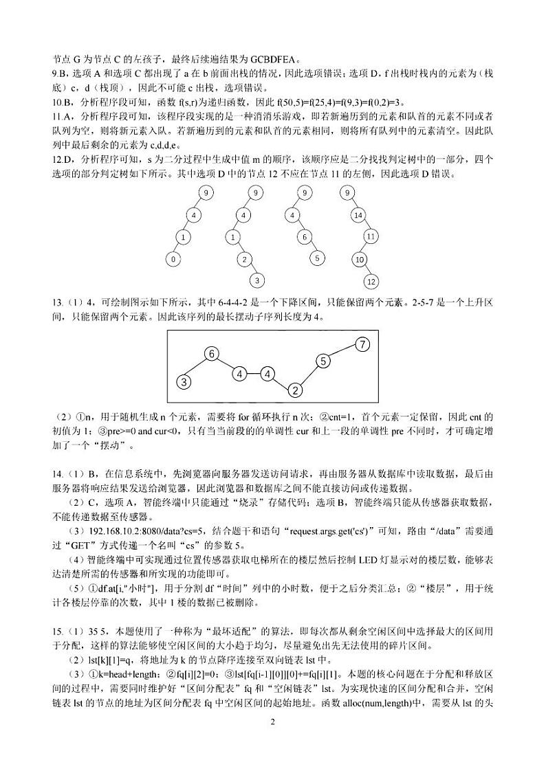 2024届浙江省9+1高中联盟高三年级期中考试-技术02