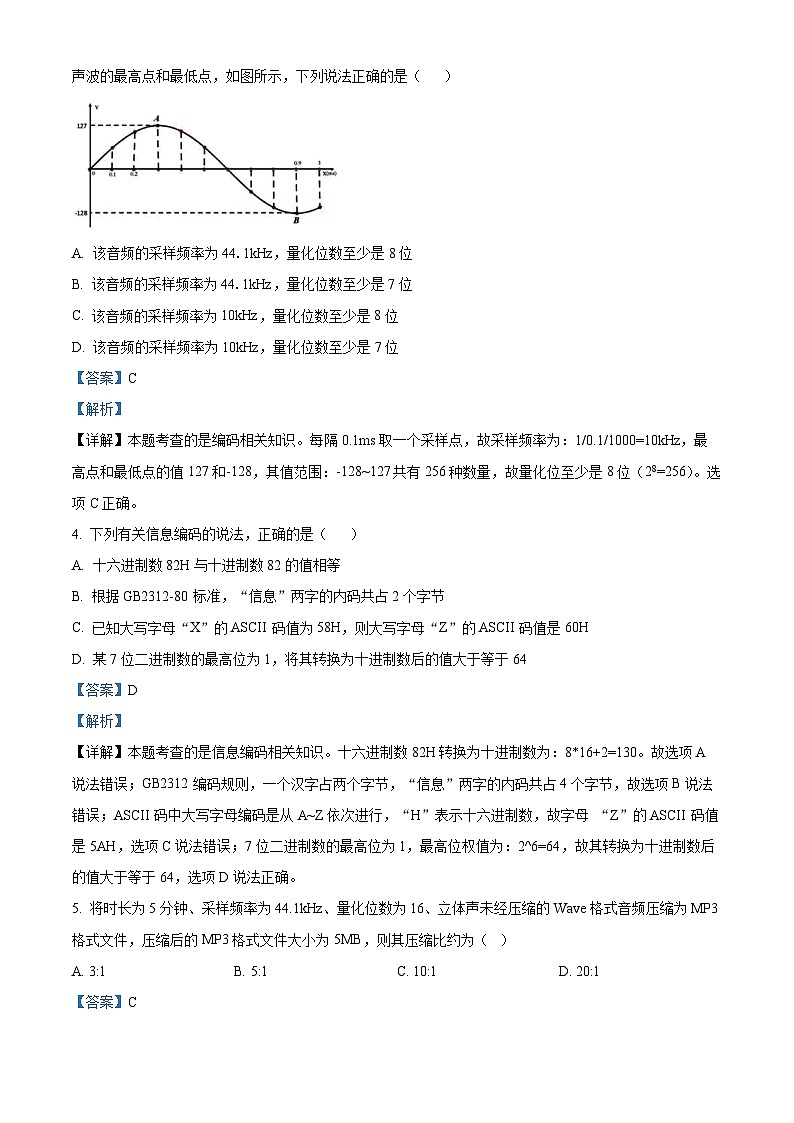 浙江省江山中学2023-2024学年高二上学期10月月考技术试题（Word版附解析）第2页