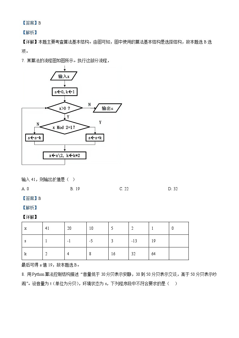 浙江省宁波市北仑中学2023-2024学年高二上学期期中技术（学考）试题（Word版附解析）03