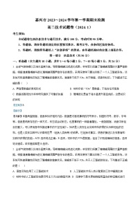 浙江省嘉兴市2023-2024学年高二上学期期末检测信息技术试题（Word版附解析）