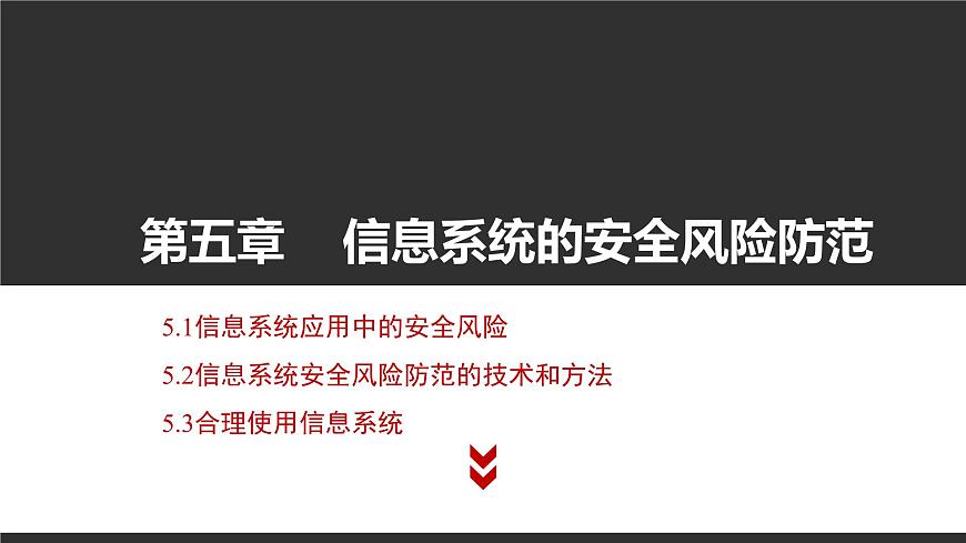 粤教版高中信息技术必修2 第五章《信息系统的安全风险防范》复习课件第1页