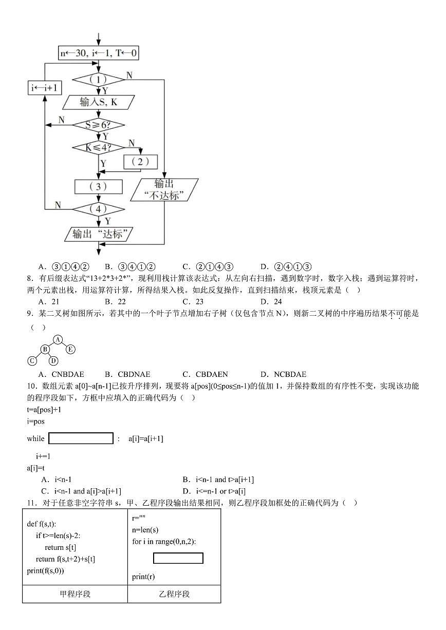浙江信息技术1月-试题第2页
