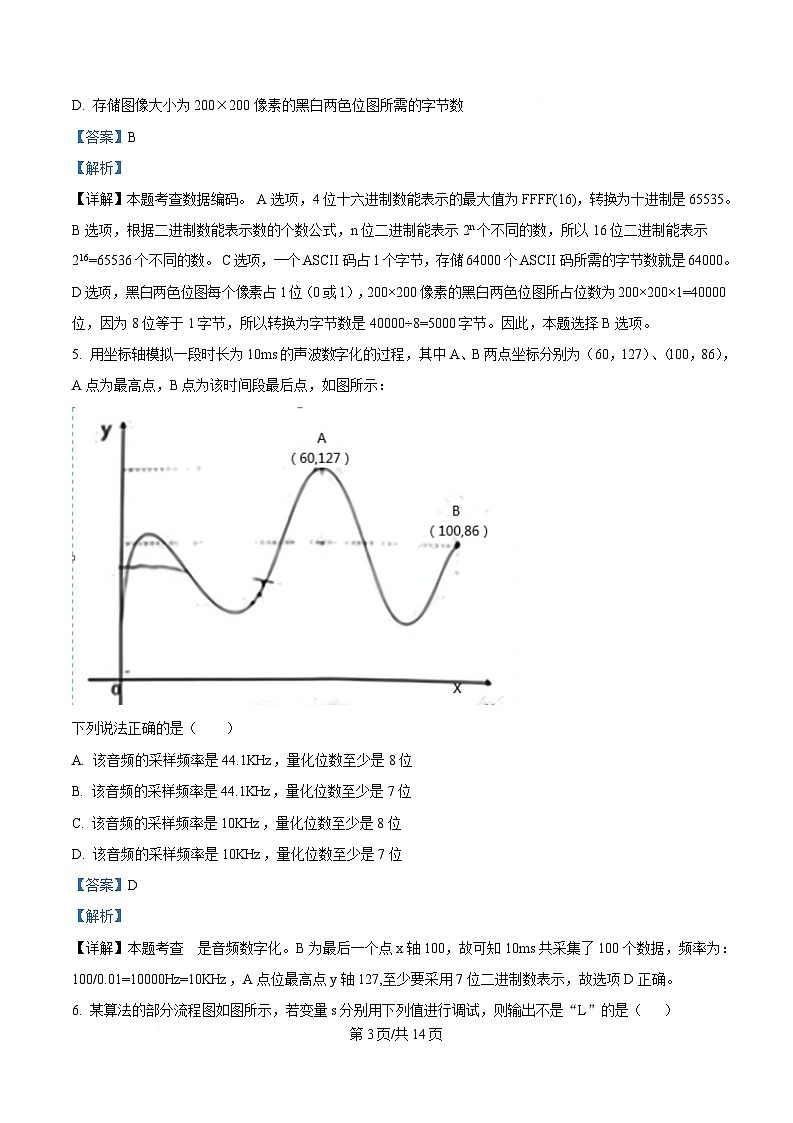 浙江省温州市浙南名校联盟2024-2025学年高二下学期开学联考技术试题-高中信息技术 Word版含解析第3页