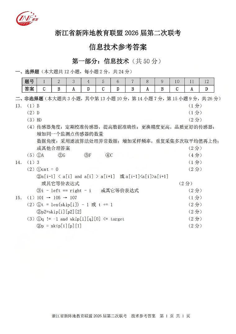 技术答案-2603新阵地教育联盟第1页