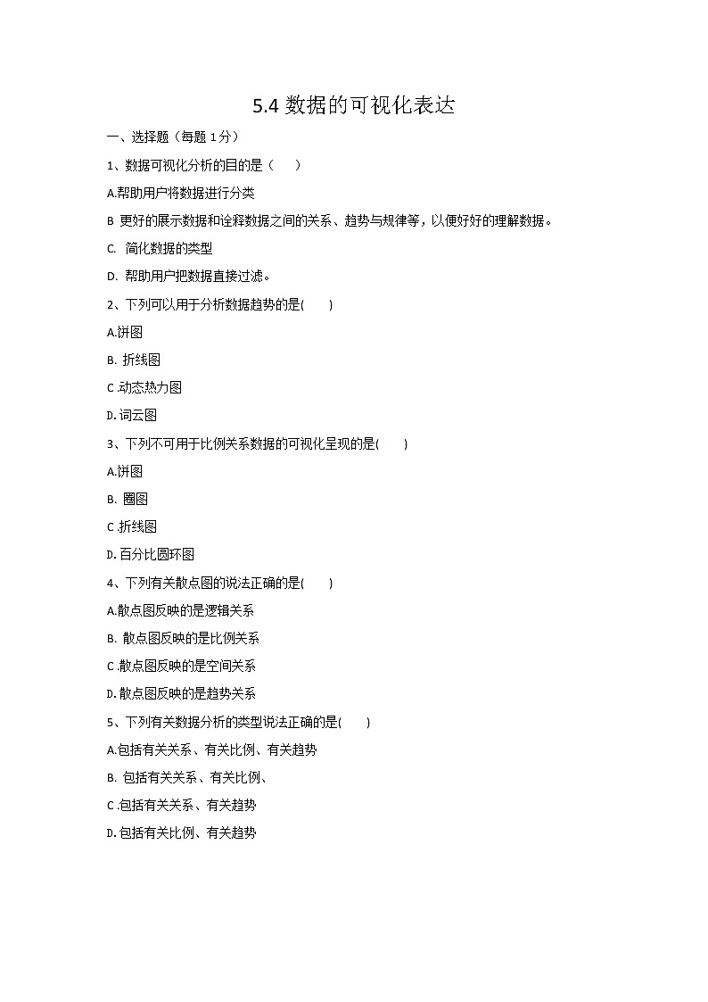 粤教版（2019）必修1高中信息技术 5.4 数据的可视化表达  PPT课件(共19张)+教案+练习(含答案）+程序素材01