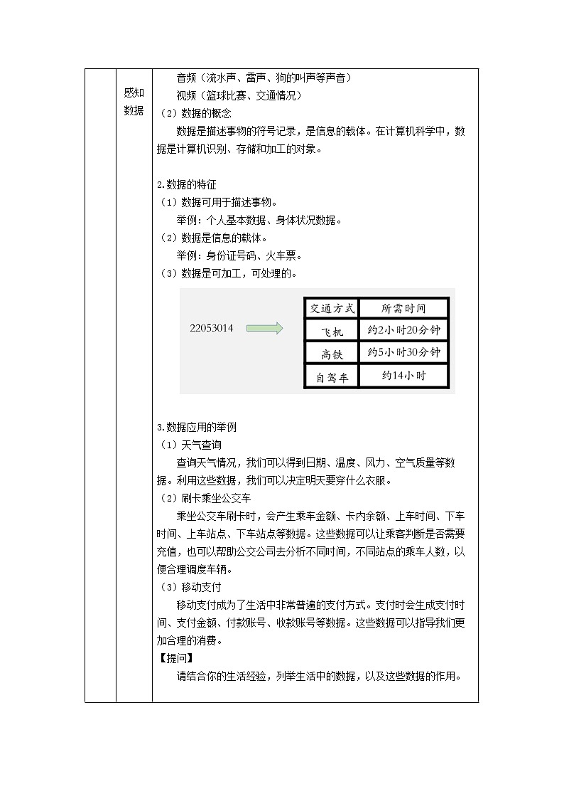 中图版高中信息技术必修1  1.1.1 感知数据 课件+教学设计+练习+任务单+视频02