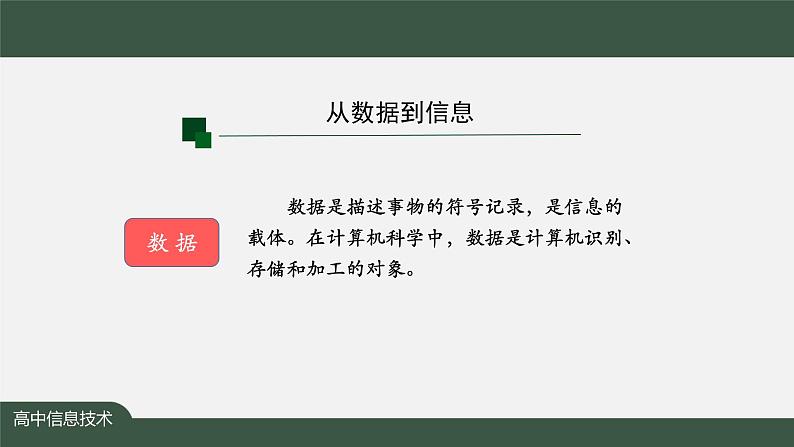 中图版高中信息技术必修1  1.1.2 认识信息  1.1.3 理解知识 课件+教学设计+练习+任务单+视频02