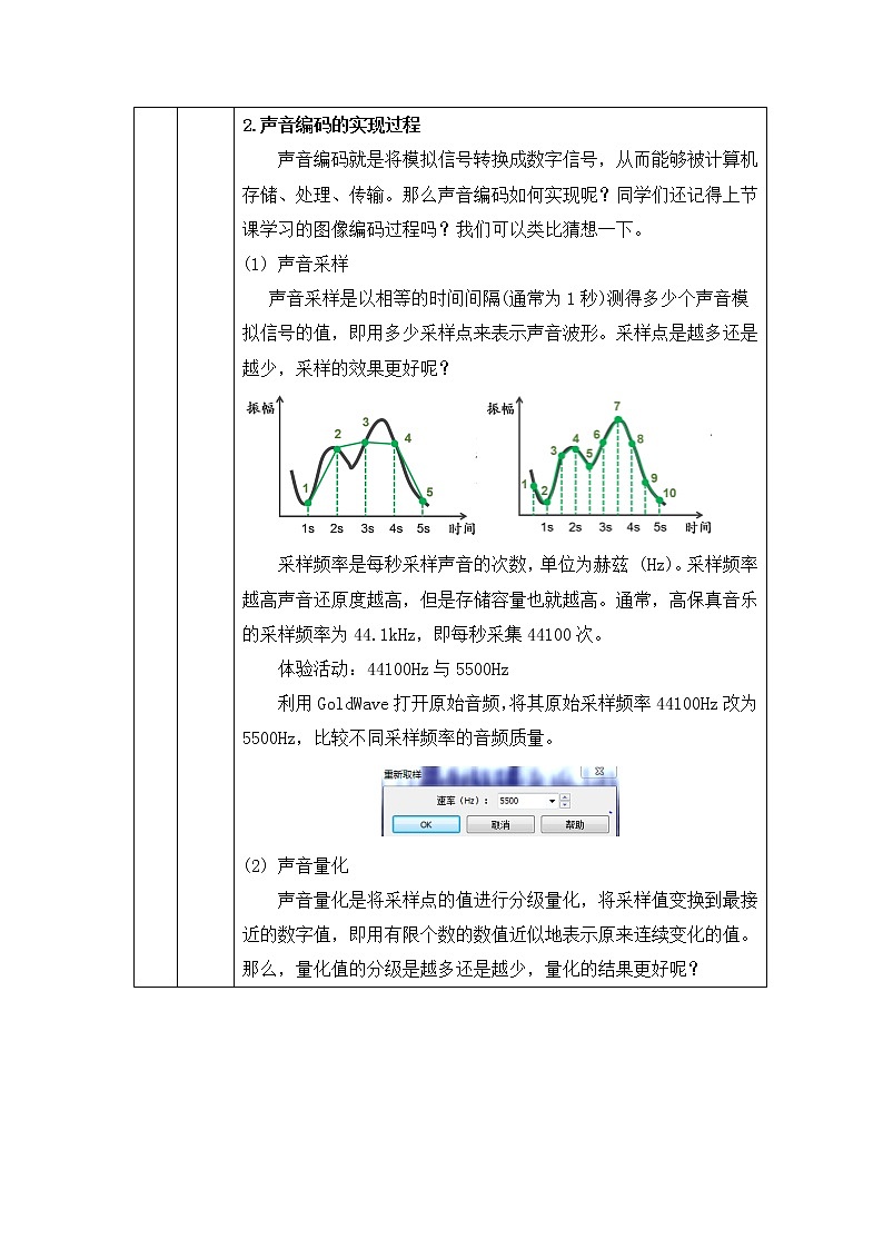 中图版高中信息技术必修1 1.2.3 数据编码——声音编码 课件+视频+教案+练习题02
