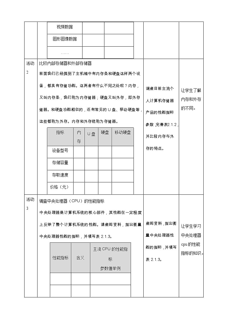 教科版信息技术必修2 2.1 计算机系统的组成 教案第2页