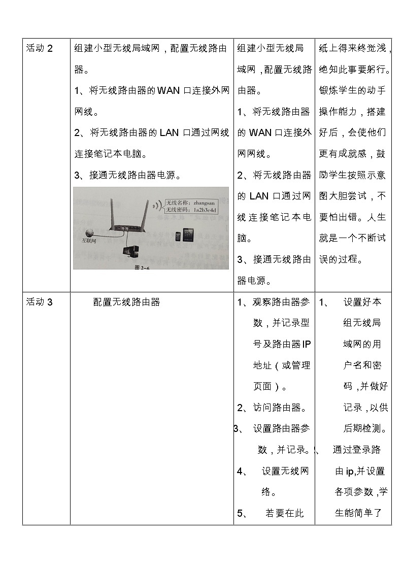 教科版信息技术必修2 2.3 无线局域网的组建 教案03