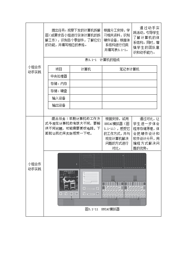 中图人教版信息技术必修二 3.1 信息系统中的计算机与移动终端 教案02