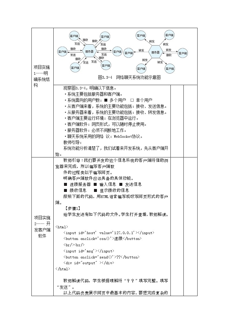 中图人教版信息技术必修二 3.3.3 开发网络聊天系统 教案（2课时）02