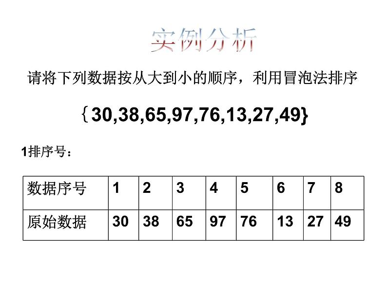 浙教版信息技术选修1  2.3冒泡排序（共15张ppt)02