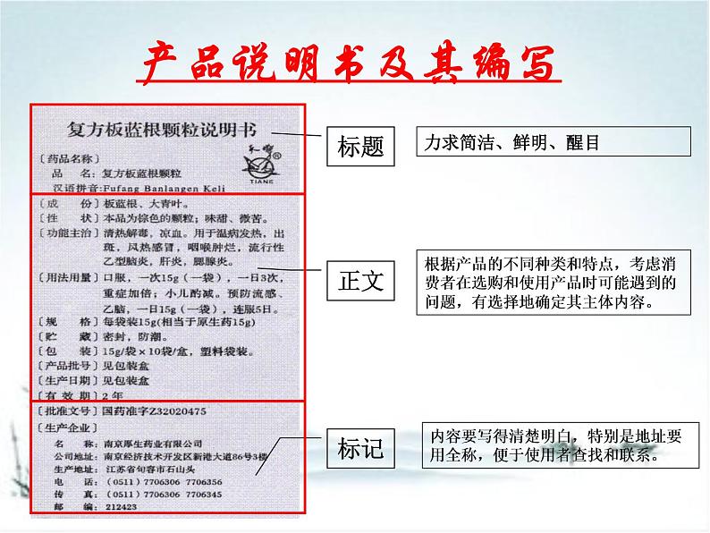 苏教版高中通用技术 必修一8.1  产品说明书及其编写 课件第7页