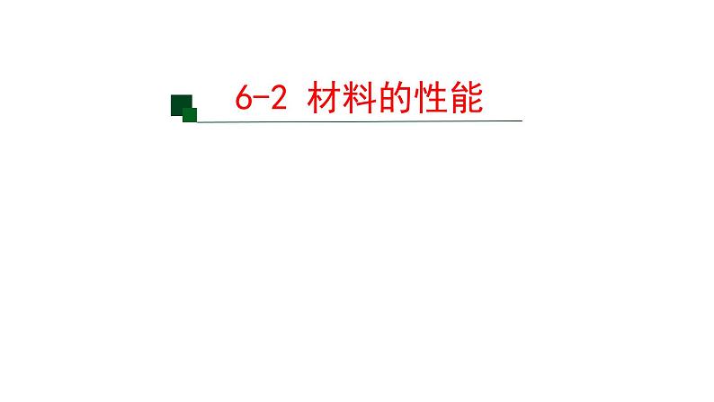 6.2材料的性能和选择 课件-2021-2022学年高一苏教版(2019)通用技术必修《技术与设计1》01