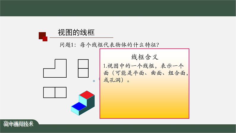 新苏教版通用技术 5.2 常见的技术图样 任务二 绘制简单形体的正等轴测图——三视图识读及简单形体正等轴测图的绘制 课件PPT第5页